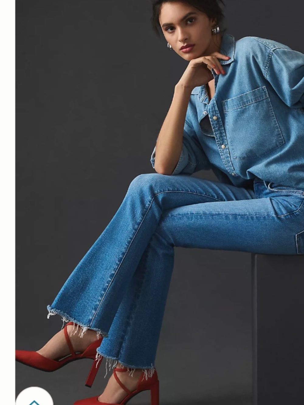 MOTHER The Hustler High-Rise Ankle Fray Jeans in Layover